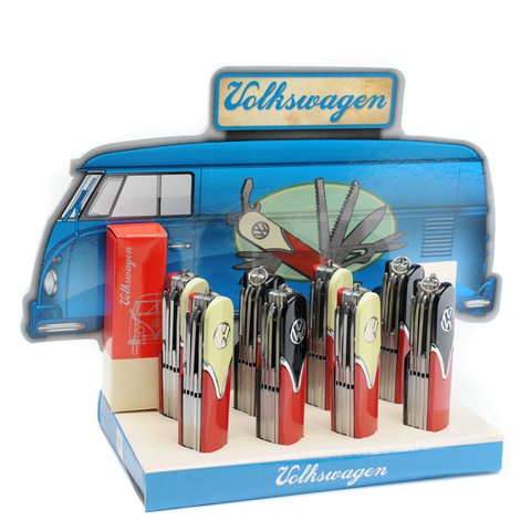 VW display of 8 folding multifunction pocket knives
