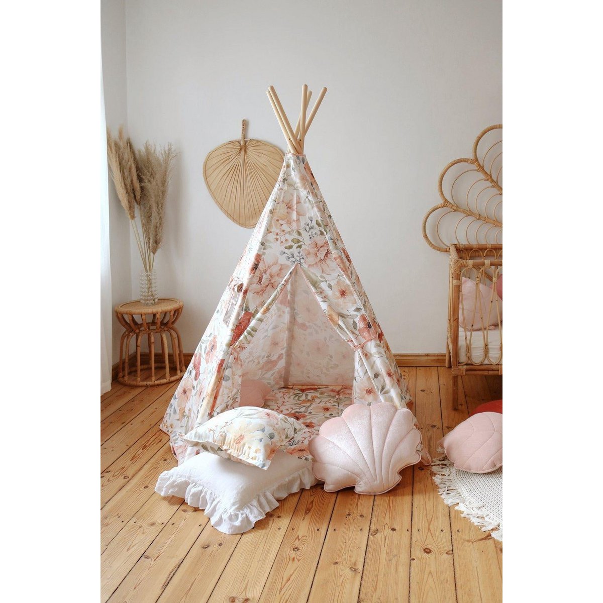 Tipi- und Mattenset „Flower Power“