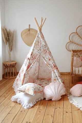 Tipi- und Mattenset „Flower Power“