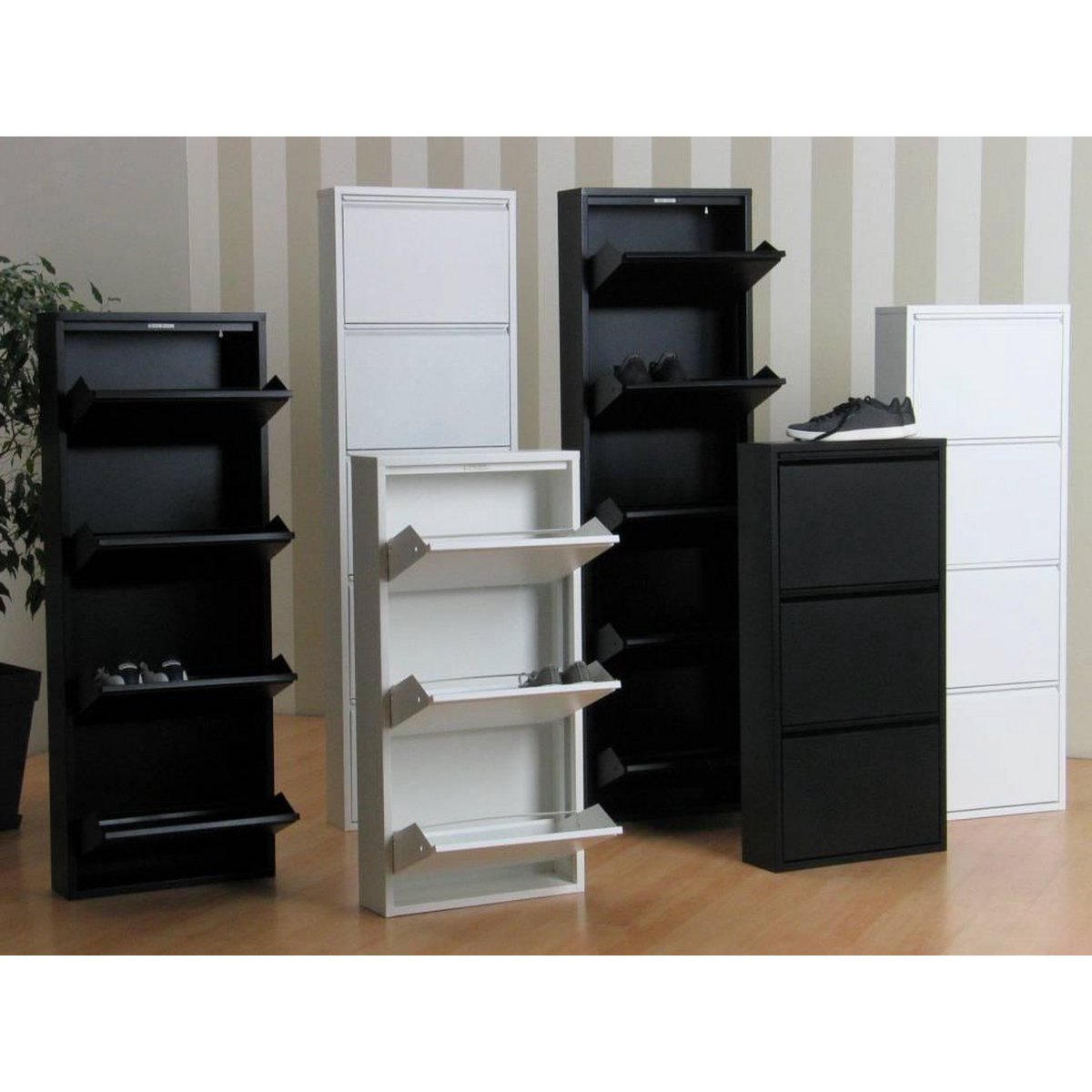 Zapatero metálico 3 puertas | Blanco mate