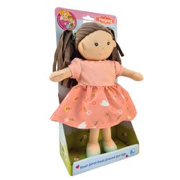 Stof Doll '' Lucie '' med kjole til at sætte på og tage af, 32 cm
