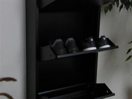 Naturn Living Metal shoe cabinet 6 - doors - set of 2 | 108 x 103 x 17 cm | Functional and compact shoe cabinet for stylish storage of your shoe collection | Shoe rack | Matt black