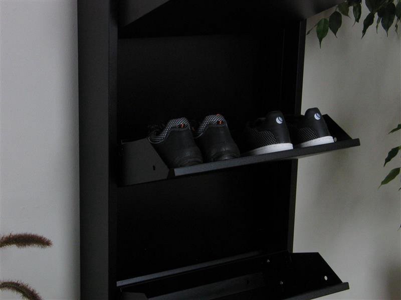 Naturn Living Meuble à chaussures en métal 6 portes - lot de 2 | 108 x 103 x 17 cm | Meuble à chaussures fonctionnel et compact pour un rangement élégant de votre collection de chaussures | Meuble à chaussures | noir mat