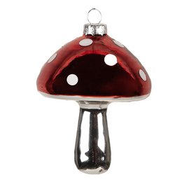 Colgante navideño Seta Ø 7x9 cm Rojo Cristal Decoración para árbol de Navidad