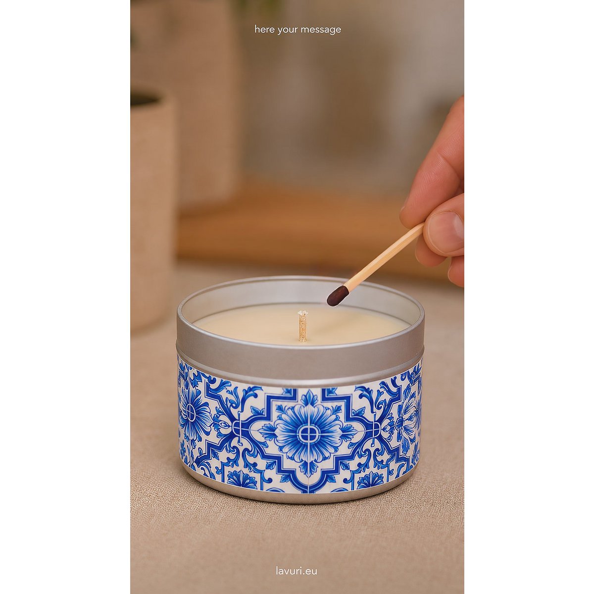 Vela sorpresa LAVURI, mensaje en lata, vela perfumada de cera de soja natural hecha a mano, vela de regalo de mensaje secreto