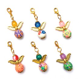 Guardian Angel "Flora" Keychain, 6-serie sæt, guldfarvet