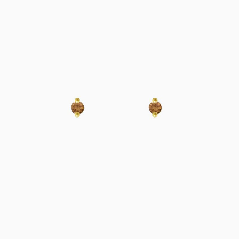 Ørestik zirconia champagne guld