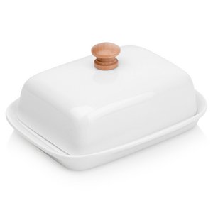 Butter Dish Ceramic White