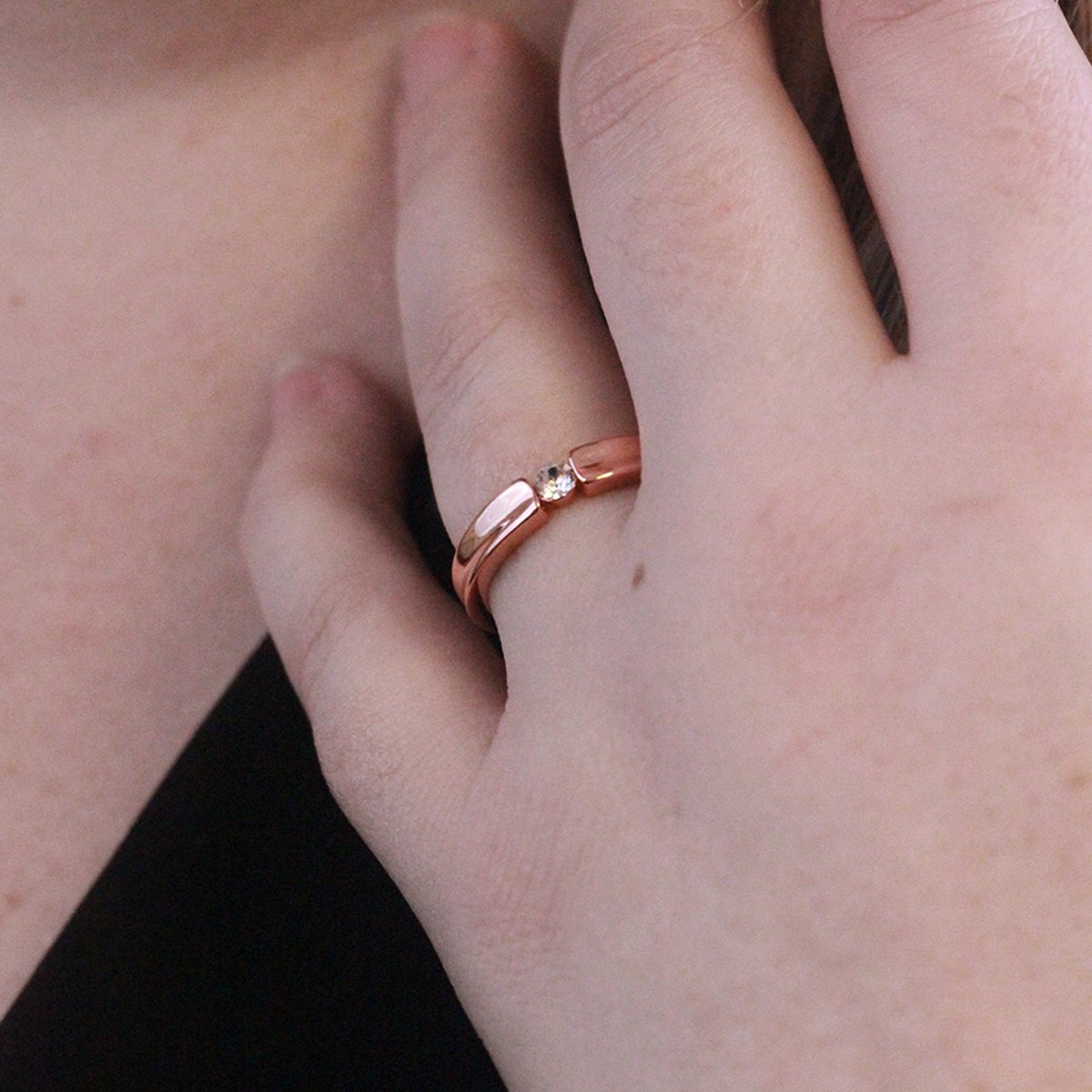 Bague Simplicity - Eller Rosé et Cristal