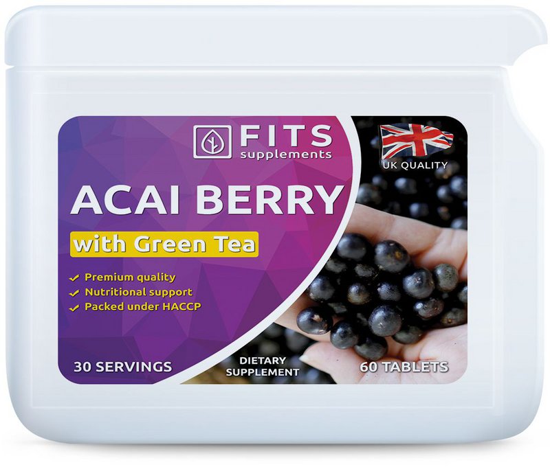 Acai Berry 2000mg og grøn te 1350mg 60 tabletter