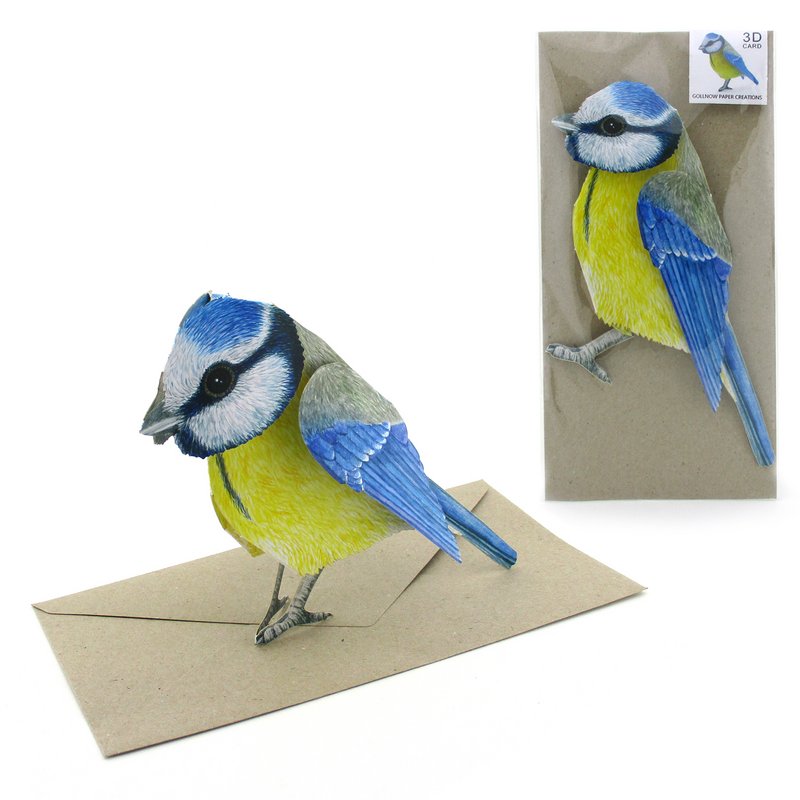 Carta animale 3D tit blu