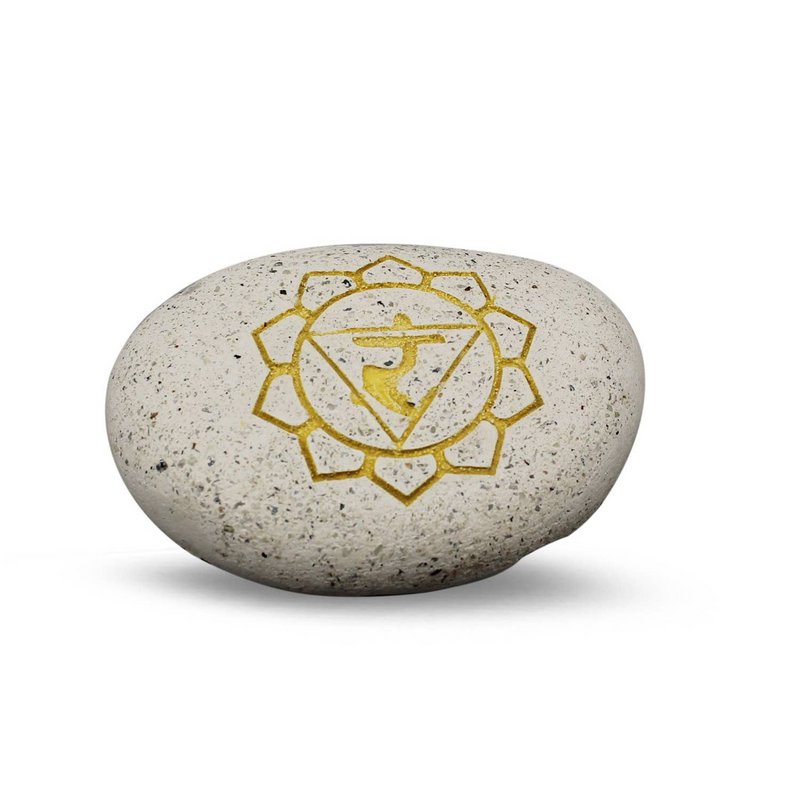 Pebble- Engraved River Stone 3th Chakra Yellow