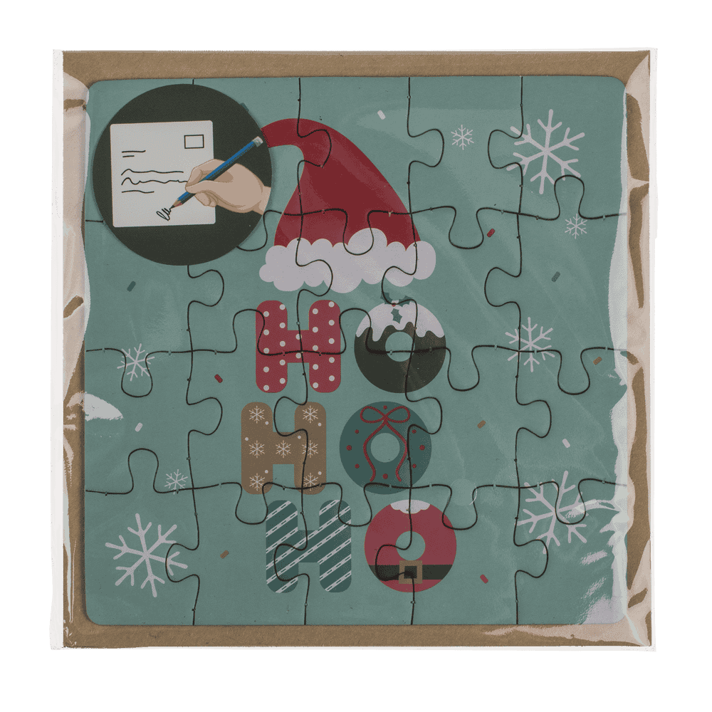 Square shape gift card, puzzle, X-Mas,