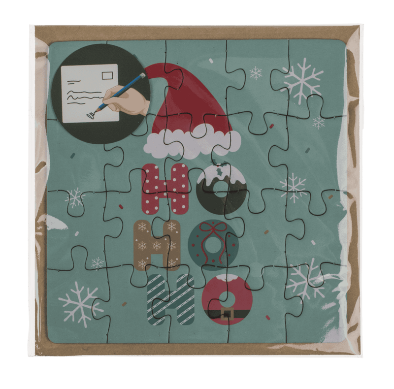 Square shape gift card, puzzle, X-Mas,