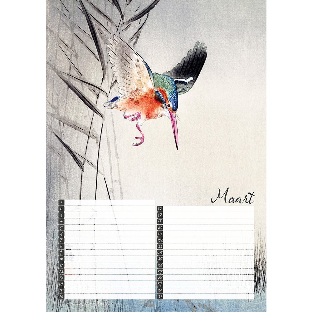 Fødselsdagskalender Fugletryk af den japanske mester Koson