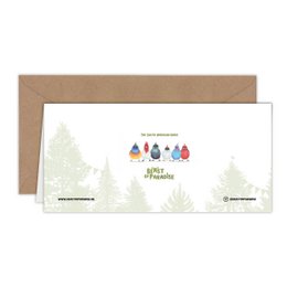 Lindos pájaros de fiesta - Tarjeta de cumpleaños - 21x10cm