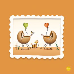 wenskaart geboorte tweeling (gevouwen)