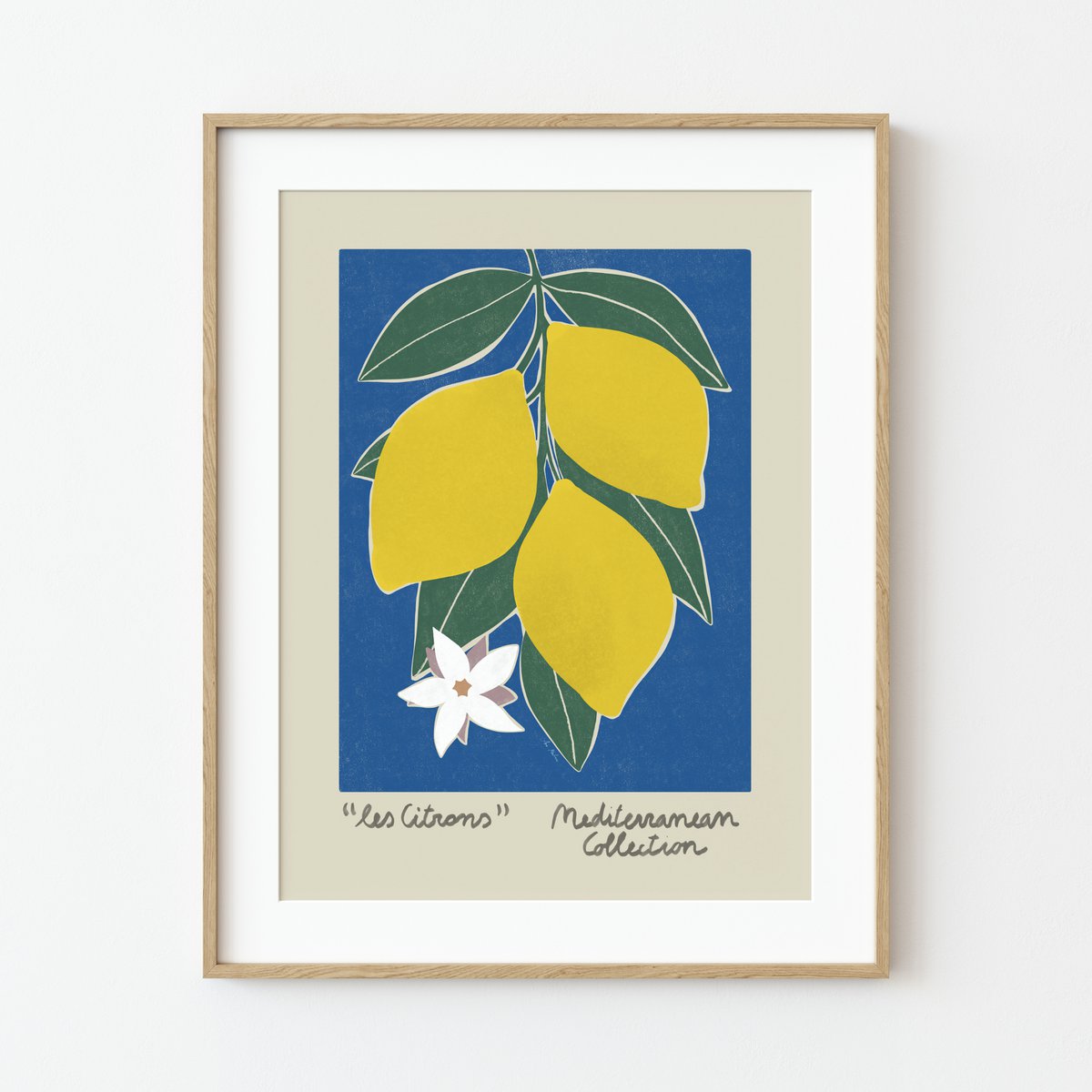 Mediterrane Kollektion – Zitronen-Kunstdruck