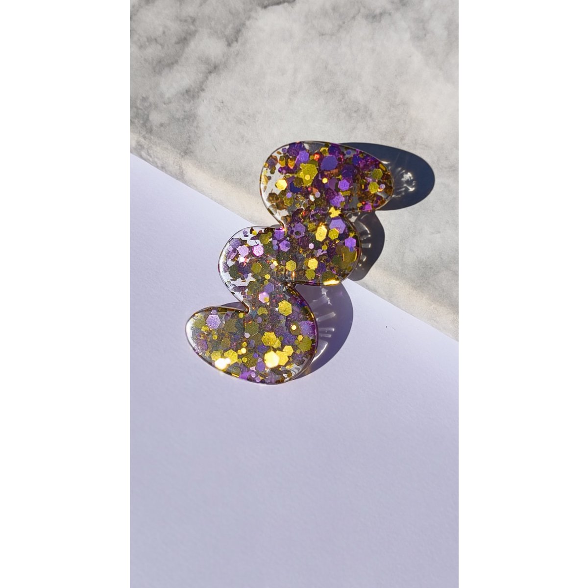 ⋒ pacchetto di clip per capelli in resina - Glitter Royal (8 articoli) ⋒