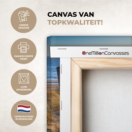 Canvas Maleri - Wall Decoration - Beach - Sea - The Holland - Dunes - Sun
