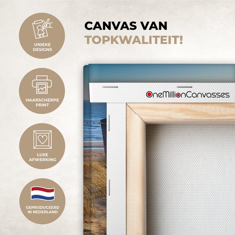 Canvas Maleri - Wall Decoration - Beach - Sea - The Holland - Dunes - Sun
