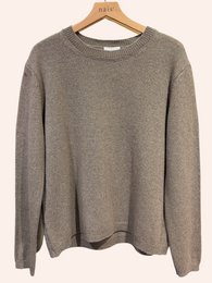 Pull col rond manches longues en 50% cachemire et laine
