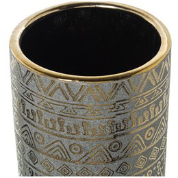 GRØN/GULD KERAMISK VASE °14X36CM LL50236