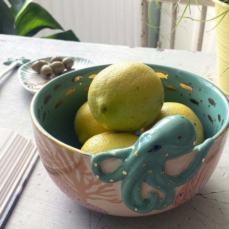 Coral Octopus Bowl