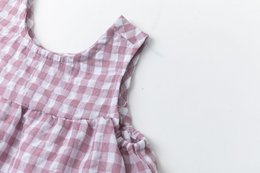 Babyblouse met mauve vichyprint en ruche BGV96544
