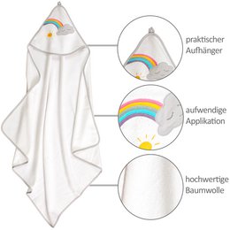 Hooded towel cloud white, 100 x 100