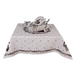 Brotkorb 35x35x8 cm Beige Baumwolle