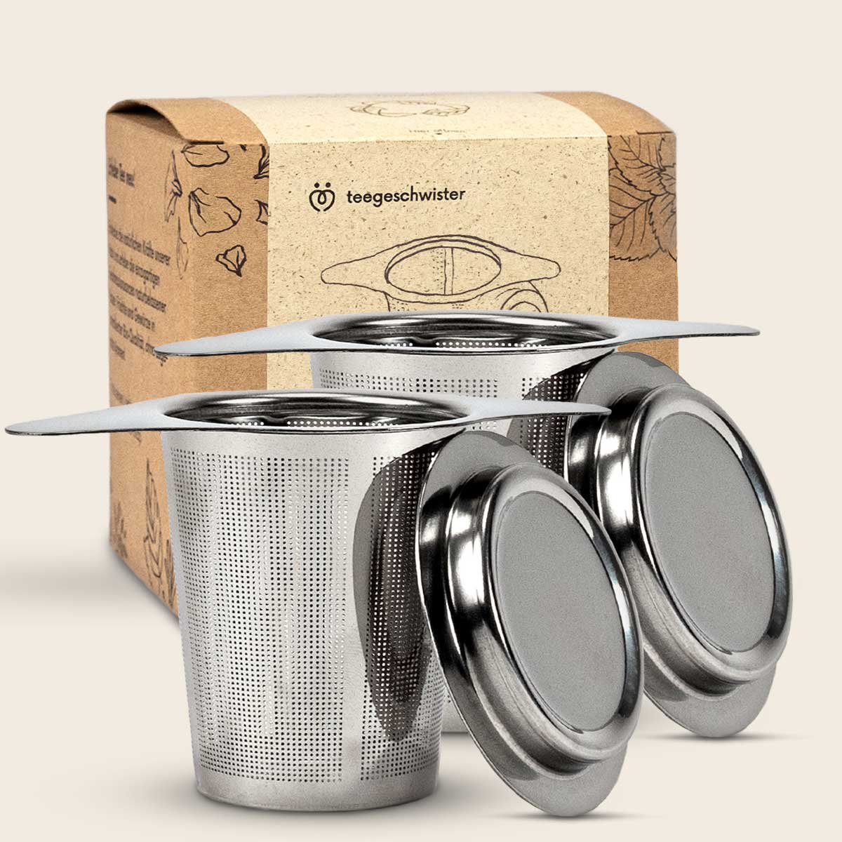Stainless steel tea strainer with lid