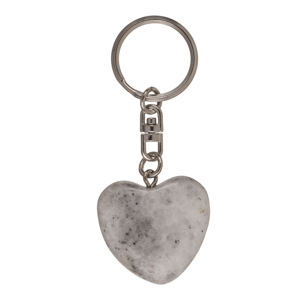 Metal Keychain, Worry Heart Natural Stones,