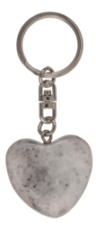 Metal Keychain, Worry Heart Natural Stones,