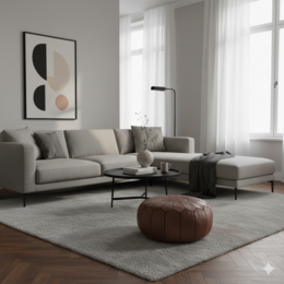 Dark Brown Moroccan Pouf
