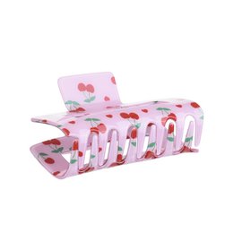 HAIR CLIP – PINK CHERRY PATTERN