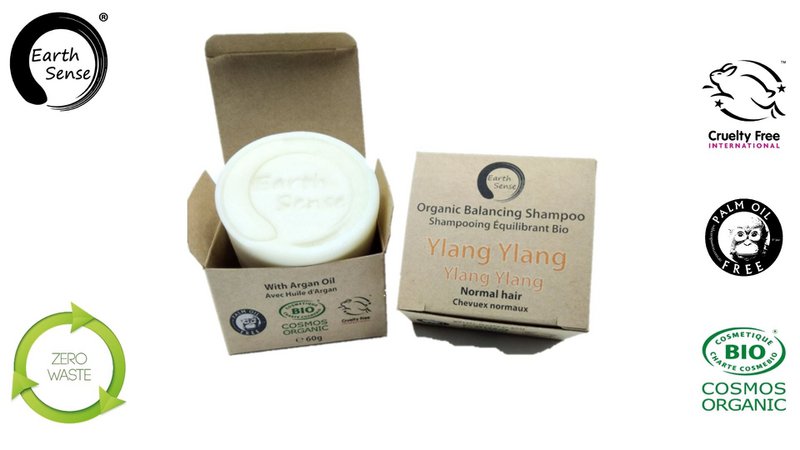 Bio -zertifizierter Ausgleich solides Shampoo - Ylang Ylang - Normal & alle Haartypen 60g