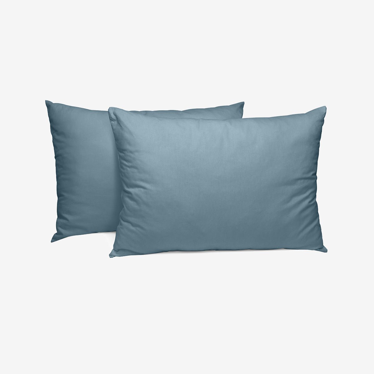Fundas de almohada de percal de algodón Portobello azul x2