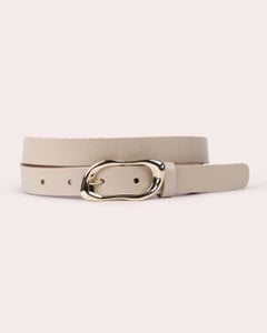 NOA | Elegant Leather Belt with Sculpted Gold Buckle