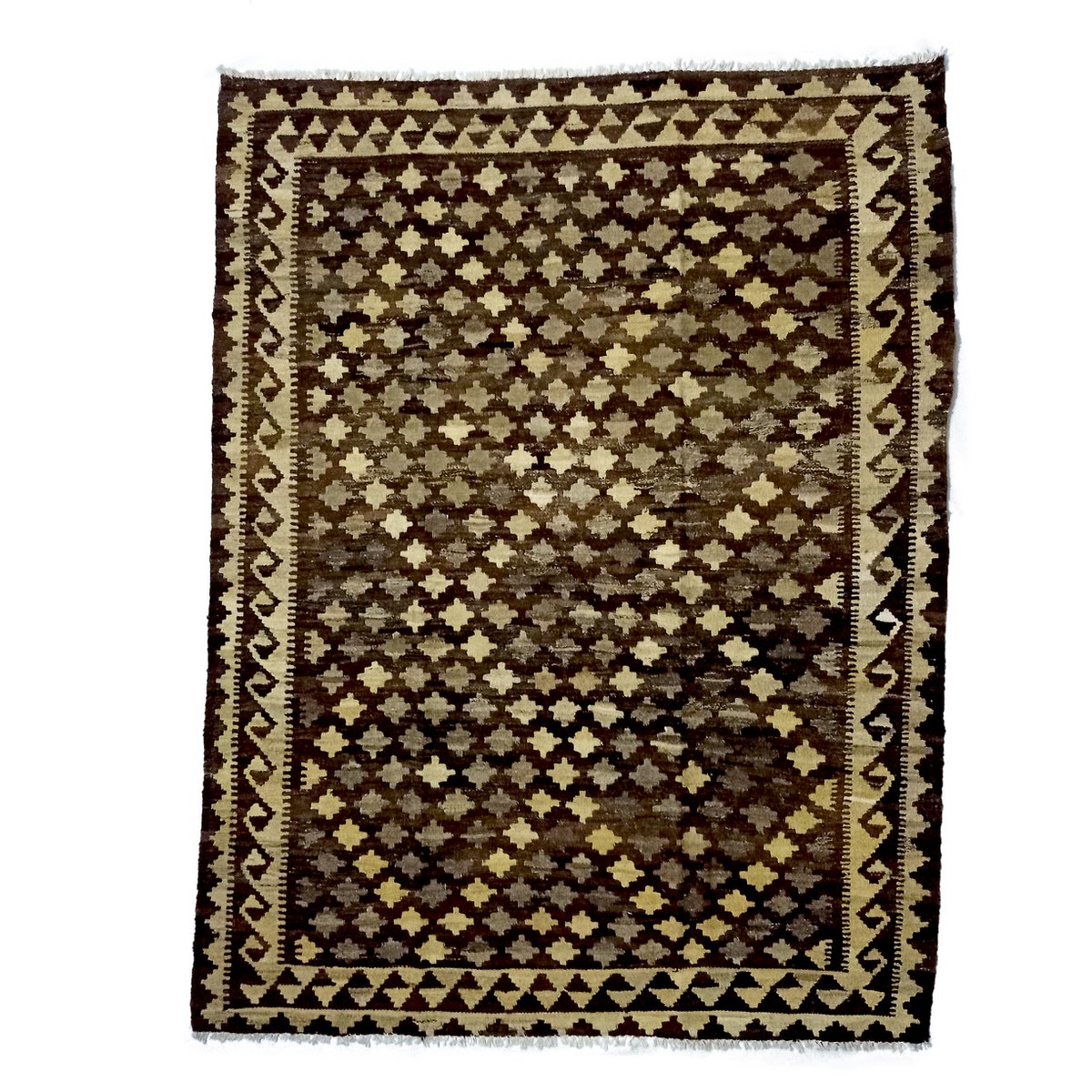 Dywan kilim w geometryczny brąz