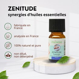 Sinergia de aceites esenciales - Zenitude - 10 ml - Uso para difusión - Envasado en Francia