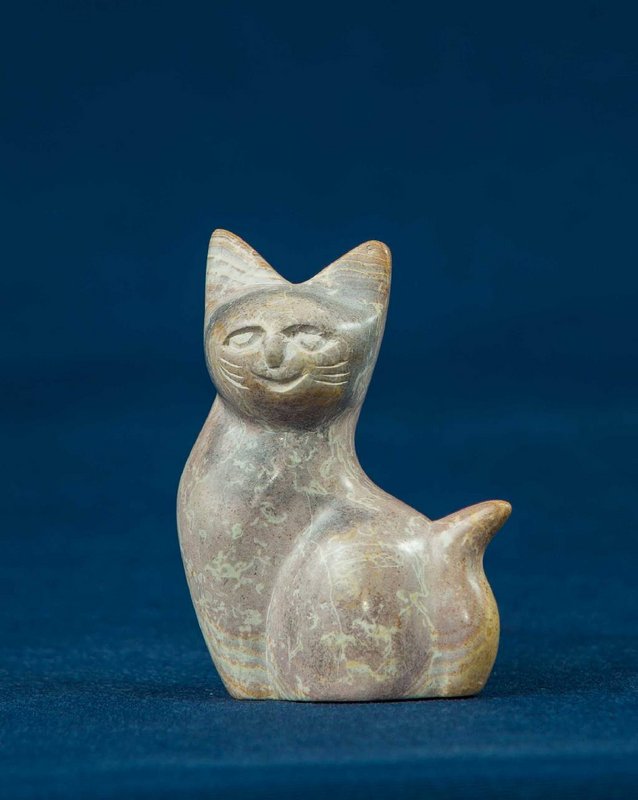 530 Sitzende Katze klein - Speckstein