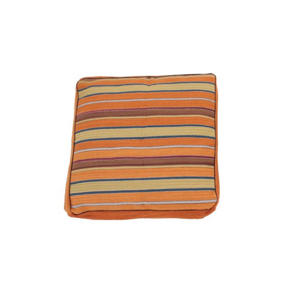 Hazan Kelim Cushion Stripes Orange Gold  90 x 90 cm