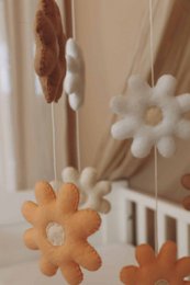 Handgemaakte Bloemen Muziekmobiel - Boxmobiel - Baby mobile - mobile wickeltisch