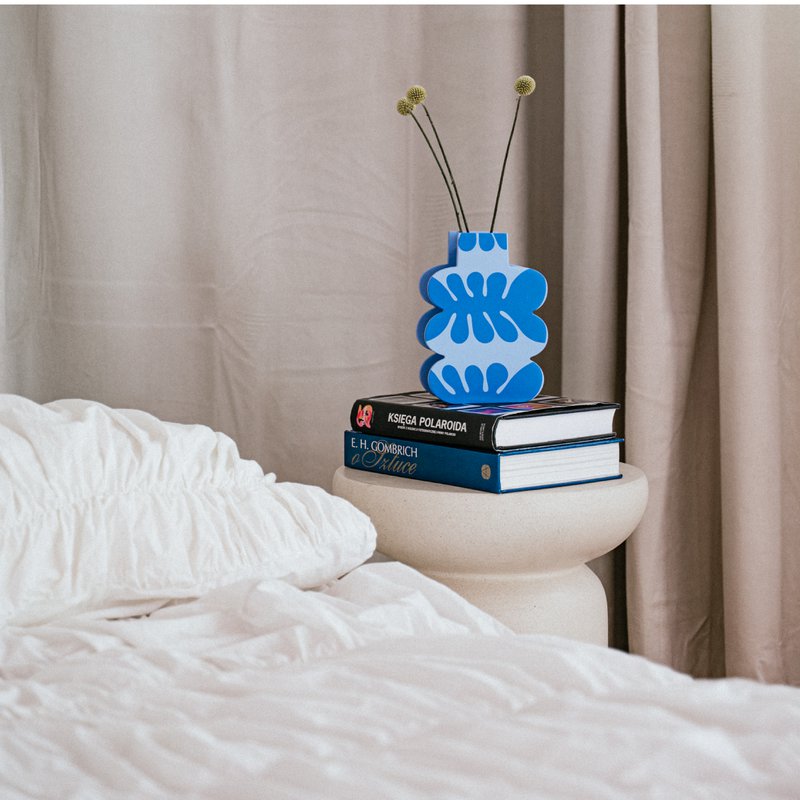 BIG BLUE - wooden vase, kitchen decor 