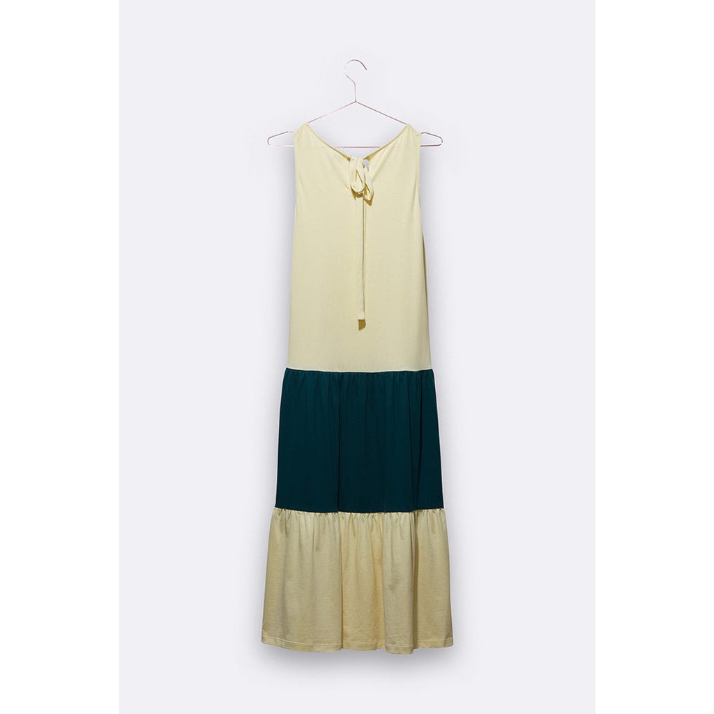 Tilda Kleid in hellgelb und petrol farben für Frauen
