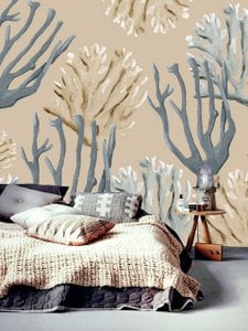 Wallpaper Coral blue Coastal coral blue