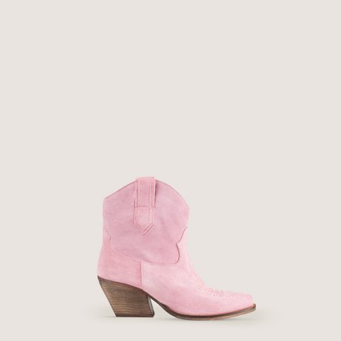 Leila Pink Texan Ankle Boots