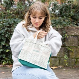 Shopping bag Exclujess - beige/green (2 sizes)