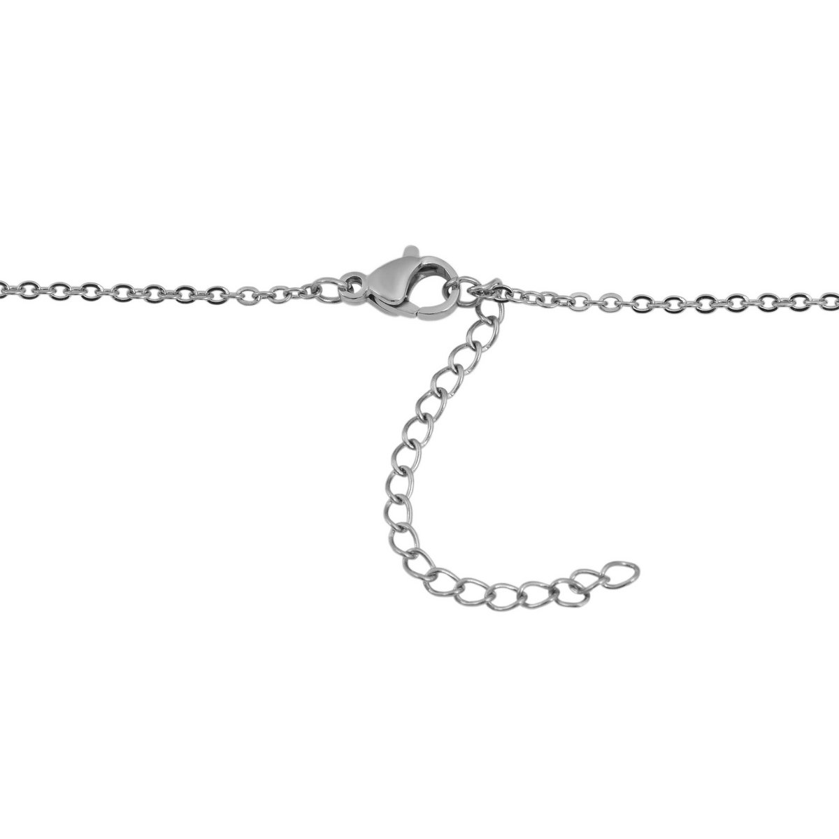 Akzent Halskette mit Kreuzanhänger, Edelstahl, 45+5 cm, silberfarben